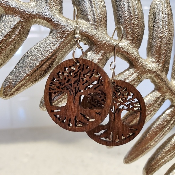 Jewelry - 🌺HP🌺🆕️🌳Wooden Tree of Life Earrings NWOT